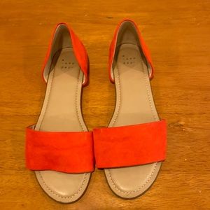 Red Suede Sandal Flats